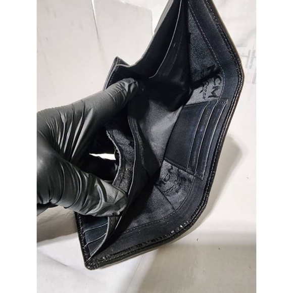 Authentic MCM Monogram Bi-fold Leather Wallet Black/Grey - Picture 13 of 15